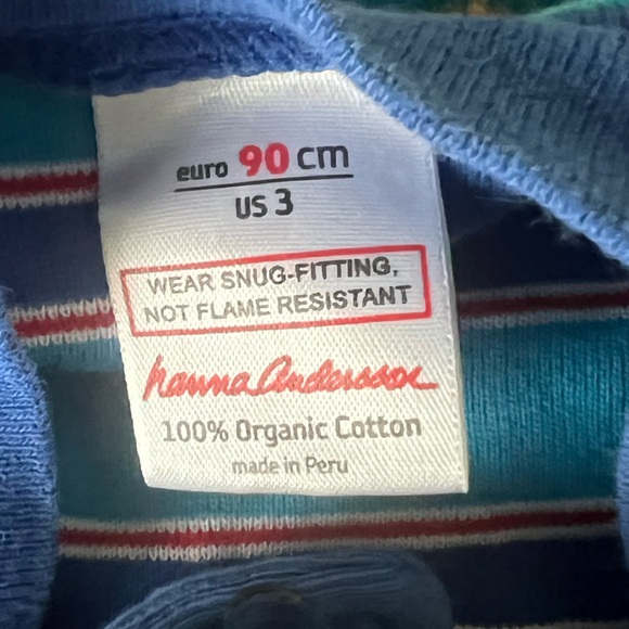 Hanna Anderson Boys Cotton Stripes Onesie long sleeve - Picture 2 of 2